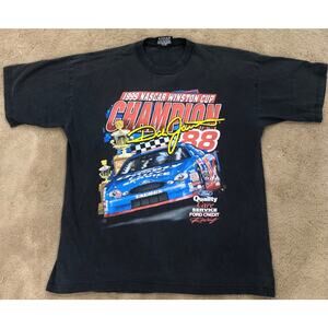 Vtg. NASCAR Racing T-Shirt Dale Jarrett 1999 Winston Cup Champion Yates Ford L